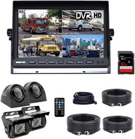 img 4 attached to 📸 DOUXURY 4 Split Screen Backup Camera System with HD 1080P Monitor and DVR Recording