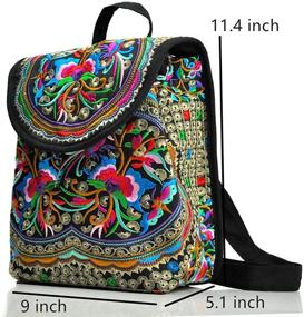 img 3 attached to 🎒 Colorful Festival Embroidered Backpack: Casual Women's Handbags & Wallets with Shoulder Straps