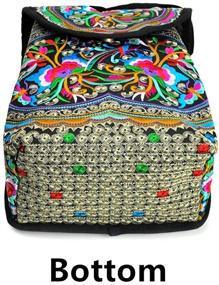 img 1 attached to 🎒 Colorful Festival Embroidered Backpack: Casual Women's Handbags & Wallets with Shoulder Straps