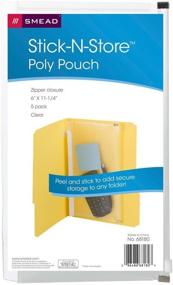 img 1 attached to Smead Stick-N-Store Clear Poly Pouches - Pack of 5 (68180) - Improved SEO