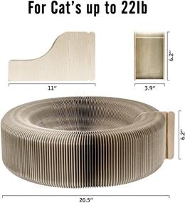 img 3 attached to Pawaboo Cat Scratcher Lounge Bed - Collapsible Corrugated Cardboard Scratching Toy Pad & Round Bed for Cats, Beige - Premium Quality with Catnip for Optimal Enjoyment