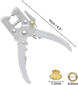 img 3 attached to 🔨 Kurtzy Eyelet Hole Punch Pliers Kit - 100 Eyelets Included - 16cm/6.3 Inch Leather Belt Grommet Tool - 7.2mm Gold Metal Grommets - Plier Puncher Set for Fabric, Clothing, Footwear, Handbags, and Crafts