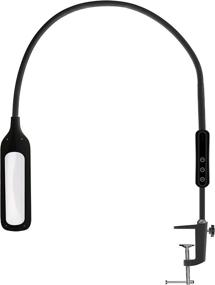 img 4 attached to 💡 Syrinx LED Desk Lamp: Modern Stylish Clamp LED Light with Adjustable Gooseneck, Remote Control & Touch, Multiple Brightness and Color Settings (Black)