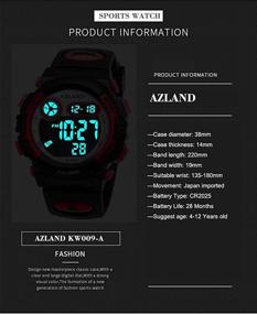 img 2 attached to 🌊 AZLAND Waterproof Kids Watches with Multiple Alarms - Ideal Sports Wristwatch for Boys and Girls