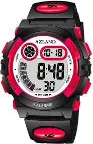 img 4 attached to 🌊 AZLAND Waterproof Kids Watches with Multiple Alarms - Ideal Sports Wristwatch for Boys and Girls