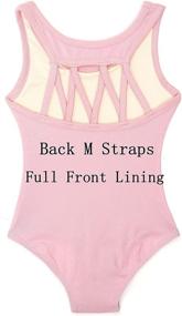 img 2 attached to 💃 DANSHOW Girls' M Strap Leotards: Stylish Sleeveless Dancewear for Ballet, Gymnastics, and Active Kids