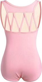 img 4 attached to 💃 DANSHOW Girls' M Strap Leotards: Stylish Sleeveless Dancewear for Ballet, Gymnastics, and Active Kids