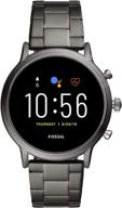 📱 fossil gen 5 carlyle stainless steel smartwatch - touchscreen, speaker, heart rate, gps, contactless payments, smartphone notifications logo