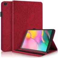 📱 slim pu leather samsung galaxy tab s6 lite 10.4" 2020 case - red | multiple angle stand, card slot, pencil holder logo