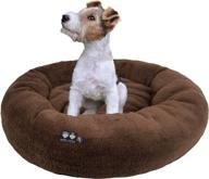 🐾 ultimate comfort pet bed: ultra plush deluxe brown snuggle bed for dogs & cats – multiple sizes, made in the usa, machine washable, reversible & durable logo