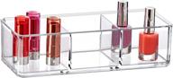 💄 revamp your vanity with amazing abby: glamour acrylic 3-compartment makeup organizer – convenient lipstick holder and versatile storage solution for bathroom- must-have for lipsticks, nail polishes, and more! logo