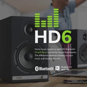 img 3 attached to 🔊 Беспроводная акустическая система Audioengine HD6, настольные мониторные динамики - высококачественная домашняя музыкальная система с aptX HD Bluetooth, 150 Вт усиленные полочные стереодинамики, различные варианты подключения, включая AUX, USB, оптический, RCA, 24-битный ЦАП - черный.