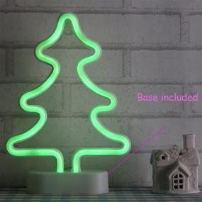 img 3 attached to 🎄 Christmas Neon Sign 2 Pack: Reindeer and Xmas Tree Green Neon Lights for Bedroom, USB & Battery Powered Home Décor - Perfect Xmas Gift for Girls and Kids (CMT-DER)