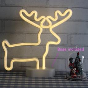 img 2 attached to 🎄 Christmas Neon Sign 2 Pack: Reindeer and Xmas Tree Green Neon Lights for Bedroom, USB & Battery Powered Home Décor - Perfect Xmas Gift for Girls and Kids (CMT-DER)