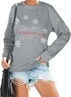 🏼 women's merry christmas gnomes sweatshirt - cute santa long sleeve pullover top logo