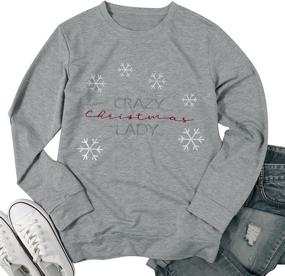 img 1 attached to 🏼 Women's Merry Christmas Gnomes Sweatshirt - Cute Santa Long Sleeve Pullover Top