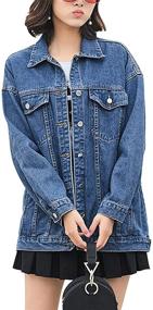 img 3 attached to Omoone Womens Oversized Denim Jacket