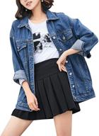 omoone womens oversized denim jacket logo