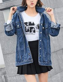 img 1 attached to Omoone Womens Oversized Denim Jacket