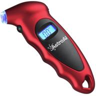 🚗 astroai 150 psi digital tire pressure gauge with backlit lcd and non-slip grip - ideal for cars, trucks, bicycles - red logo