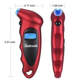 img 1 attached to 🚗 AstroAI 150 PSI Digital Tire Pressure Gauge with Backlit LCD and Non-Slip Grip - Ideal for Cars, Trucks, Bicycles - Red