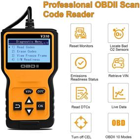 img 3 attached to 🚗 TekkPerry V310 Car Fault Code Reader - OBD2 Scanner Engine Diagnosi with Code Readers & Scan Tools for Vehicle Auto Engine Trouble Analysis - Diagnostic Code Scanner Tool for All Cars