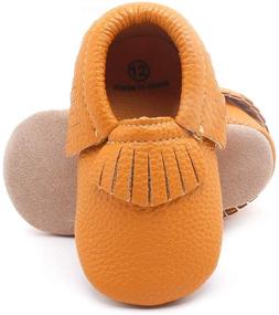 img 1 attached to Delebao Soft Sole Tassel Crib Shoes Moccasins Loafers - Unisex Baby