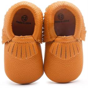 img 3 attached to Delebao Soft Sole Tassel Crib Shoes Moccasins Loafers - Unisex Baby