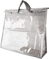 vercord clear handbag storage bag organizer with dust-free cover, handle, and zipper logo