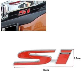 img 3 attached to Enhance Your Civic's Appeal with the Ketofa Metal 3D Red SI Badge Logo Front Grille Ornament Emblem Decal Sticker!