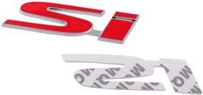 img 1 attached to Enhance Your Civic's Appeal with the Ketofa Metal 3D Red SI Badge Logo Front Grille Ornament Emblem Decal Sticker!