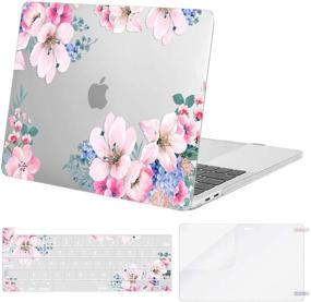 img 1 attached to 🌸 MOSISO MacBook Pro 13 inch Case 2016-2021: Prunus Flower Hard Shell Case + Keyboard Cover + Screen Protector - Transparent