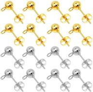 📿 700-piece ball post earring studs set for jewelry making, 300-piece earring studs with loop ball ear pin ball post earrings, including 400 butterfly earring back replacements for diy jewelry making findings logo