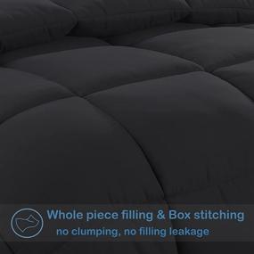 img 2 attached to 🛌 EASELAND All Season Queen Size Soft Quilted Down Alternative Comforter Reversible Duvet Insert with Corner Tabs, Winter Summer Warm & Fluffy, 88x88 inches, Black
