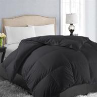 🛌 easeland all season queen size soft quilted down alternative comforter reversible duvet insert with corner tabs, winter summer warm & fluffy, 88x88 inches, black logo