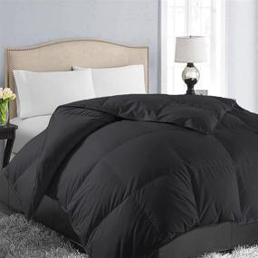 img 4 attached to 🛌 EASELAND All Season Queen Size Soft Quilted Down Alternative Comforter Reversible Duvet Insert with Corner Tabs, Winter Summer Warm & Fluffy, 88x88 inches, Black