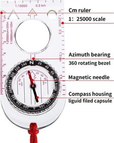 img 1 attached to 🧭 BBTO 9-Piece Outdoor Waterproof Orienteering Compass Set for Hiking, Backpacking, and Camping - Perfect Compass for Map Reading, Boy Scouts, Kids, and Women (Rectangle design)