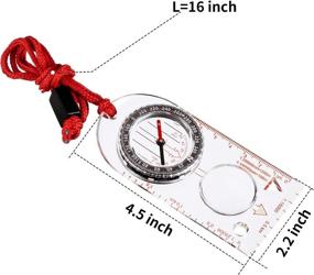 img 3 attached to 🧭 BBTO 9-Piece Outdoor Waterproof Orienteering Compass Set for Hiking, Backpacking, and Camping - Perfect Compass for Map Reading, Boy Scouts, Kids, and Women (Rectangle design)