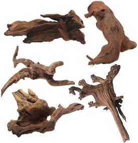 img 4 attached to 🐟 Enhance Your Aquarium with Tfwadmx 5PCS Natural Wood Driftwood Branches - Perfect Fish Tank Decor!