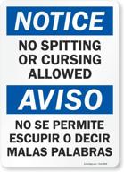 smartsign notice spitting cursing bilingual logo