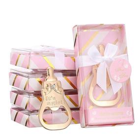 img 4 attached to 🍼 New Pink 15pcs Baby Shower Return Gifts for Guests: Adorable Baby Bottle Bottle Opener Souvenirs by WeddParty - Perfect Party Favor Decorations