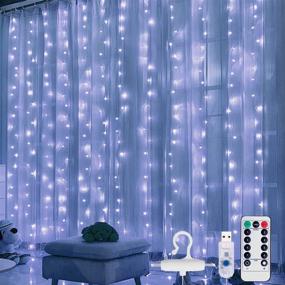 img 4 attached to Curtain Lighting Waterproof Christmas Decorations Seasonal Decor