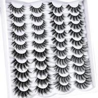 👁️ kisslily 20 pairs false eyelashes - 3d faux mink lashes wholesale - natural look wispy fake eyelashes - 18mm fluffy volume long thick faux mink lashes pack - mixed styles (20 pairs - 3dx05, 3dx09, 3dx30, 3dx24) logo