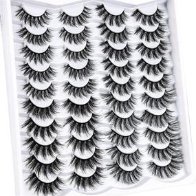 img 4 attached to 👁️ Kisslily 20 Pairs False Eyelashes - 3D Faux Mink Lashes Wholesale - Natural Look Wispy Fake Eyelashes - 18MM Fluffy Volume Long Thick Faux Mink Lashes Pack - Mixed Styles (20 Pairs - 3DX05, 3DX09, 3DX30, 3DX24)