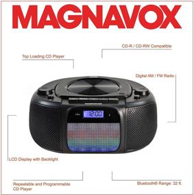 img 3 attached to Magnavox MD6972: Портативная CD бумбокс с AM/FM радио, цветовым изменением света, Bluetooth и ЖК-дисплеем.