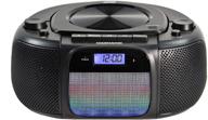 magnavox md6972: portable cd boombox with am/fm radio, color changing lights, bluetooth, and lcd display logo