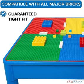 img 1 attached to 🪱 Platoon Kids Activity Table Set - 5-in-1 Water, Building Block, Craft, and Sensory Table with Storage - Includes 2 Chairs and 25 Extra Large Blocks – Primary Color Combination