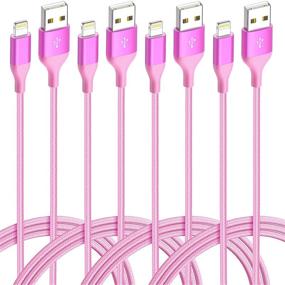 img 4 attached to 🌈 4Pack Color Lightning Cable (10ft 6ft 6ft 3ft) - MFi Certified Nylon Braided iPhone Charger, Long Fast USB Power Cord for iPhone 11Pro MAX Xs XR X 8 7 6S 6 Plus SE 5S 5C (Rose)