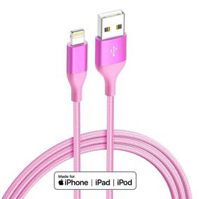 img 2 attached to 🌈 4Pack Color Lightning Cable (10ft 6ft 6ft 3ft) - MFi Certified Nylon Braided iPhone Charger, Long Fast USB Power Cord for iPhone 11Pro MAX Xs XR X 8 7 6S 6 Plus SE 5S 5C (Rose)
