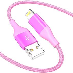 img 3 attached to 🌈 4Pack Color Lightning Cable (10ft 6ft 6ft 3ft) - MFi Certified Nylon Braided iPhone Charger, Long Fast USB Power Cord for iPhone 11Pro MAX Xs XR X 8 7 6S 6 Plus SE 5S 5C (Rose)